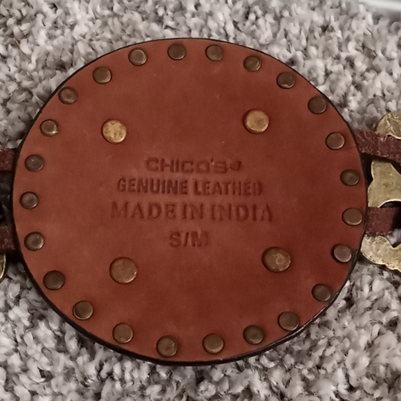 Genuine leather turquoise decorative belt - Picture 3 of 3